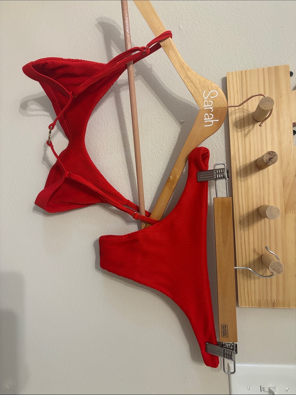 Kulani Kinis Red Ribbed Bikini Two-Piece Set - Picture 3 of 3